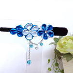 つまみ細工 夏色のお花のヘアクリップ