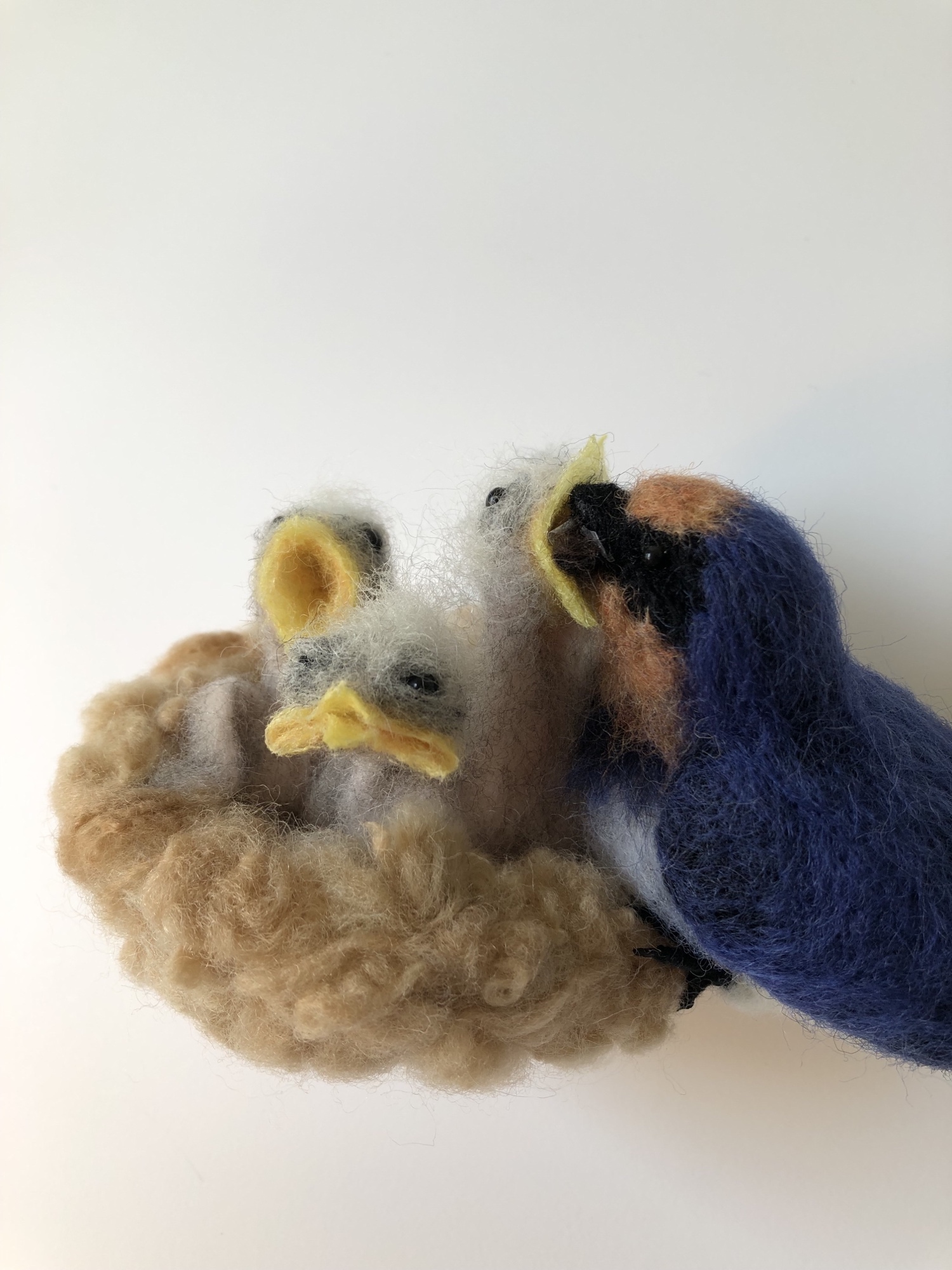 ツバメの親子】 ツバメ 羊毛フェルト 置物 野鳥 鳥 - AnkkA's