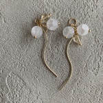 White ×clear  gold charm