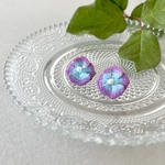 紫陽花の刺繍耳飾り(3色展開)