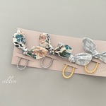 リボンベビーヘアゴム　花柄とリバティエターナル