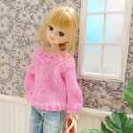 no.1 カーディガン ニット ネオンピンク リカちゃん ブライス アウトフィット