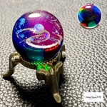 IORIの宇宙玉レジン虹色銀河並玉　レジンネックレス