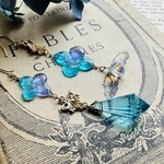 再販　イロアソビ　紫陽花とヴィンテージアクリル　ピアス　イヤリング　MCB