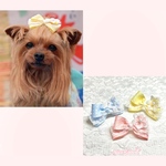 ありすりぼん🎀 パステル ピンク ブルー イエロー 犬 わんこ リボン バレッタ フラワー お花 清楚 エレガント ペット用 軽い