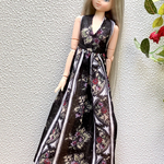 ジェニーちゃんの洋服☆インド綿Vネックワンピース☆27㎝ドール服