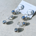 【金アレ対応】鈴丸タッセルピアス/イヤリング　シルバー