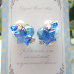 コットンパール×ビジューの星ピアス