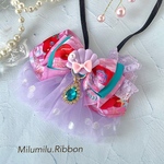 【プリンセス🧜‍♀️🚢チョーカー】大人気の赤毛の三つ編みリボン プリンセス🧜‍♀️🪸 人魚 貝のパーツ 1点物 どうデザイン再販なし ペット用 