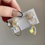 ダイヤカットハート❤️ビジューデザインピアス&イヤリング