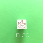 nico＊消しゴムはんこ＊ちびはんこ＊帽子ぱんだ