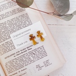 アレルギー対応✴︎鼈甲 十字架long✴︎ピアス・イヤリング