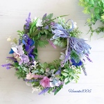 ラベンダーと紫陽花のリース