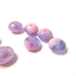 50粒 チェコプレスビーズ ディスク ピンクxアメジスト マーブル Opaque pink/Amethyst