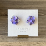 手染めレザーの紫陽花色ピアス❁パープル＆ピンク❁サージカルステンレス