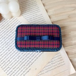 再販印鑑ケース チェック柄 赤×ネイビー