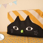 【再販】ねこねこオムツポーチ*イエロー