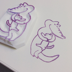 消しゴムはんこ◎わにとねこ