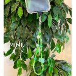 SALE✅スマホハンドストラップ💚ビーズストラップ🧸スマホストラップ 🟢ビーズキーホルダー☺︎グリーン💚スマホ用タグ付☺︎/ MIMI.
