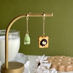 Proomy クマトースト 耳飾り あんバター＆抹茶ミルク ピアス/イヤリング