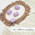 ❤️ milky purple beads(4個入)vintage parts 