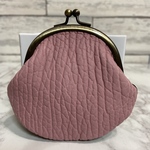ハンドメイド　アザラシ本革がま口小銭入れ