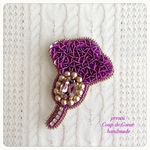 Imaginary Flower 〜Coup de Coeur 〜ビーズ刺繍ブローチ