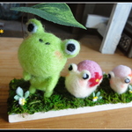 ＊かえるちゃん＆かたつむりくんの行列　置物＊