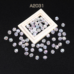 A2031  24g(約261個)  アクリルビーズ オーロラビーズ ラウンドカット 6mm クリア  3X8g(約87ヶ)