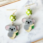 コアラさんとドットビーズのピアス＊イヤリング🐨