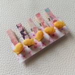 たい焼き♪桜柄木製クリップ#2584☆5個   ウッドピンチ　ミニチュア