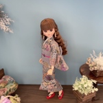 リカちゃん着物 浴衣 【霞麗花×透錫色帯】リカちゃん服