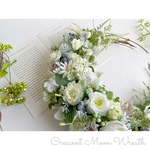 三日月Green&Whiteリース30cm