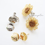 金アレ対応 真鍮製 12ｍｍ シャワー台 ピアス 1ペア ◎GD