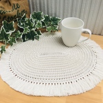 【送料無料】NO.105 再販♡ ミニインテリアマット【コットン楕円】ハンドメイド・マクラメ