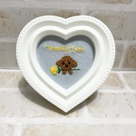 【送料無料】刺繍　フレーム　インテリア　トイプードル　黄色の薔薇　父の日
