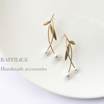 再販リーフパールピアス