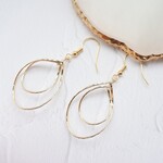 ゴールド ダブルツイストフープ ピアス ノンホールピアス