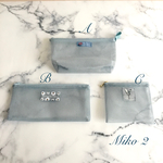 メッシュポーチ　3点セット　(ブルーグレー)