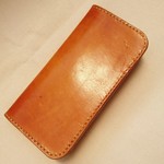 訳ありさん　オレンジキャメルのアンティーク長財布
