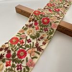 約10.5cm幅/刺繍リボン/オーガンジー/ワイド/花刺繍
