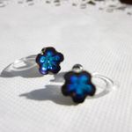バミューダブルー忘れな草ノンホールピアス＜再販＞