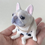 フレンチブルドッグ　クリーム　パンツ　置物　ペット【いつもそばにいてくれるフレブルのフィギュア】