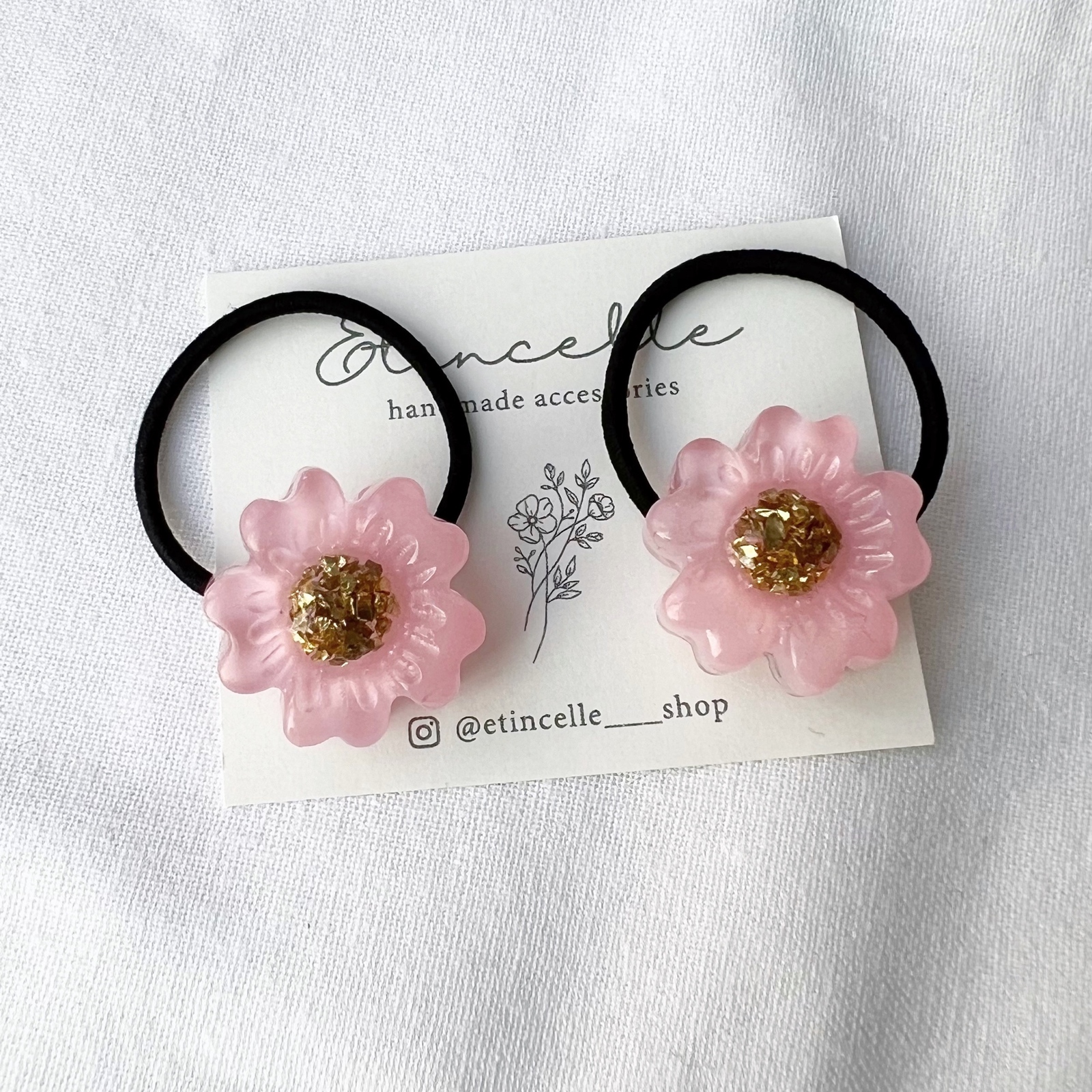 レジン うさぎ ヘアゴム 子ども用 グリーン 緑 キラキラ