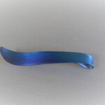 titanium hairpin・試作・羽のチタンヘアピン・絵画のような青・マットB