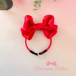 再販🎀赤リボンペット用カチューシャ💖白雪姫👸ミニー💖♥️シンプルレッド🎀Ailebyirodori🎀 【ネコポス対応】