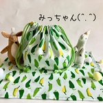 ★(^.^)ししとうさん♪お弁当・給食袋&ランチョンマット★楽しいランチタイムを♪