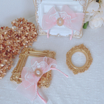 Princess～フェアリーピンクパールリボンカチューシャ～ ペット用アクセサリー ペット用チョーカー ペット用ヘッドドレス 誕生日 うちの子記念日 撮影会 ドレスコーデ プレゼント プリンセス