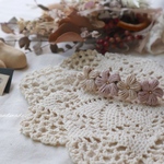 ❁ぷっくり小花のバレッタ┈アンティークモーブ×シフォンベージュ(旧エクリュ)┈❁