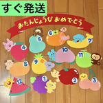 壁面飾り　保育　誕生日表　果物　フルーツ　お誕生日おめでとう